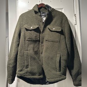 Old Navy Medium Green Sherpa overcoat/jacket